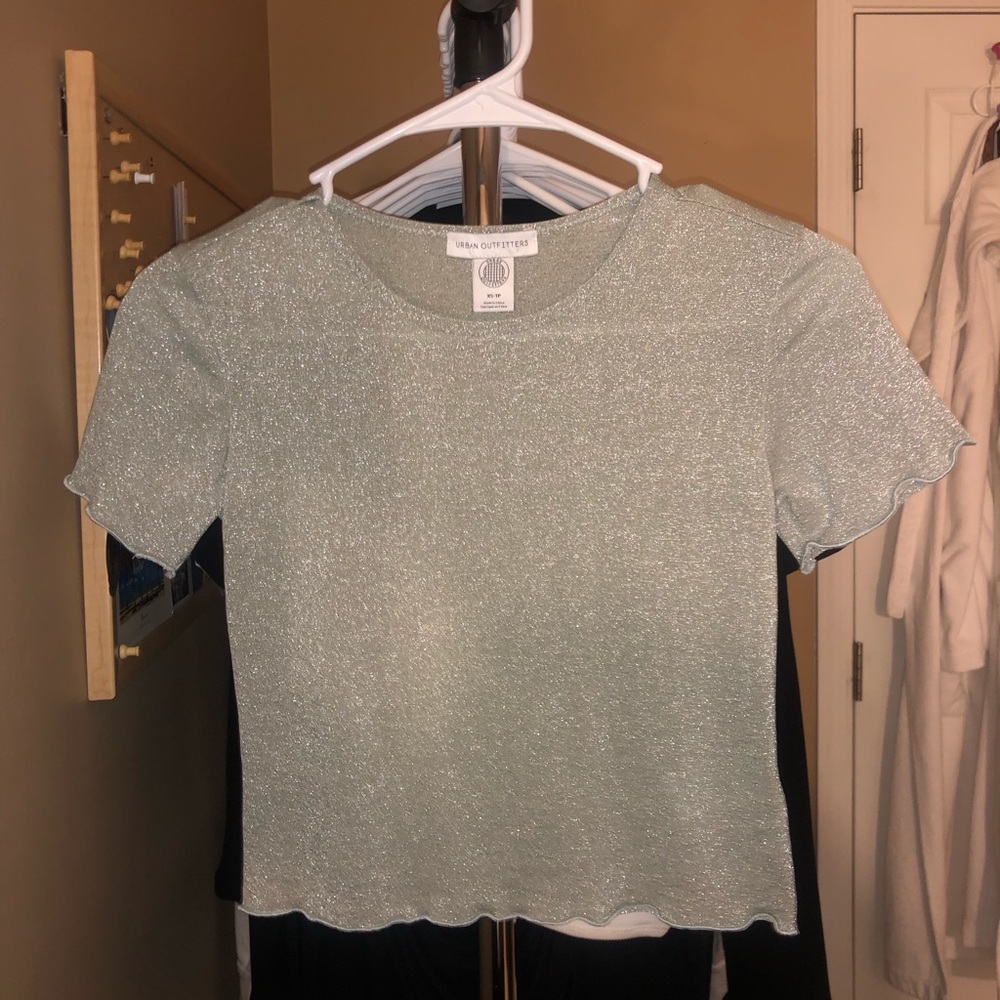 sparkly green crop top